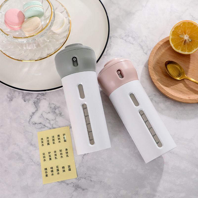 Travel 4-in-1 Refillable Bottle Toiletries Lotion Shampoo Emulsion Gel Dispenser