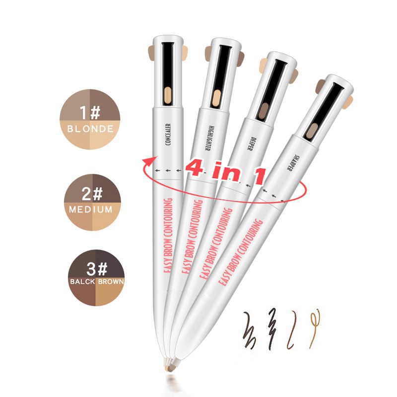 4 in 1 Easy to Wear Eyebrow Contour Pen Defining Highlighting Brow Pen