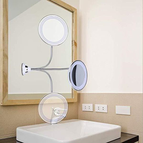 10X LED Makeup Mirror Flexible Bathroom Mirror