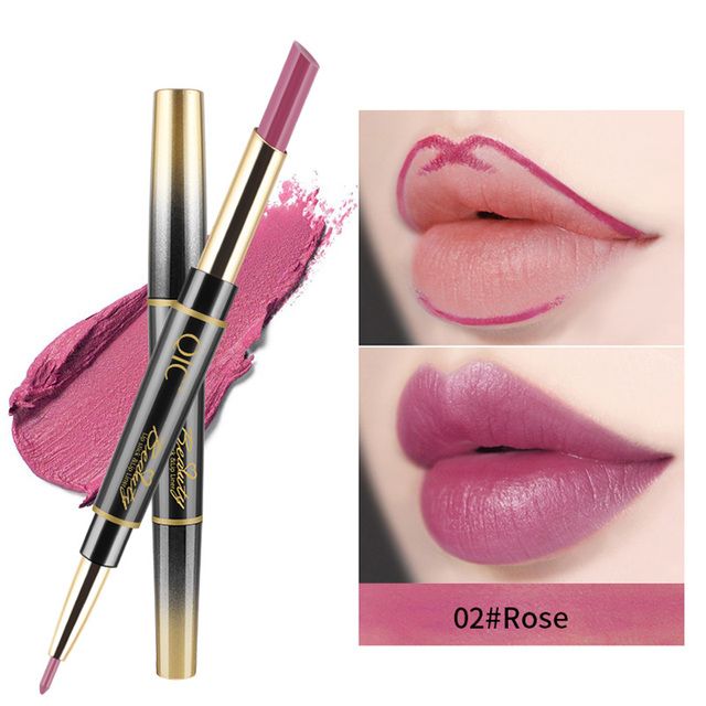 Duo Lipstick Automatic Lip Liner Matte Matte