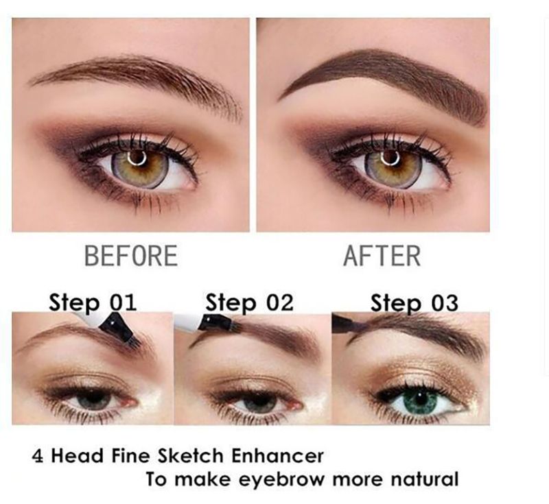 Four-Claw Eyebrow Pen Waterproof Liquid Eyebrow