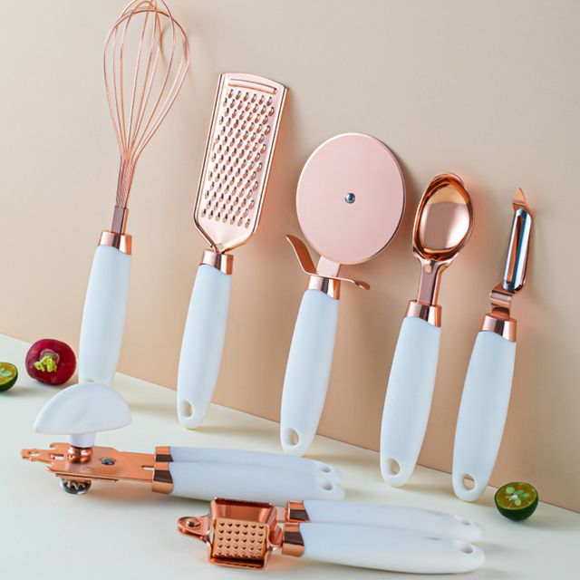 Kitchen Gadget Set Stainless Steel Garlic Press Cutter Scoop Peeler