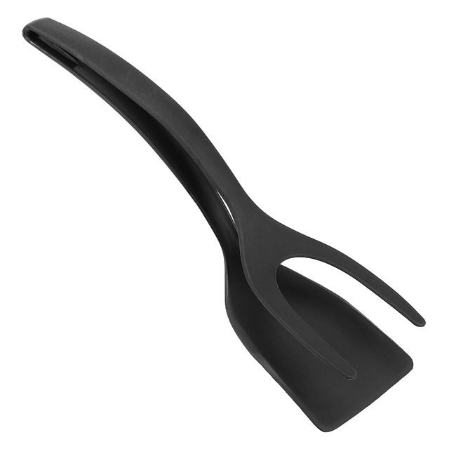 Two-in-one Spatula  Tongs Silicone Clip-on Frying  Spatula