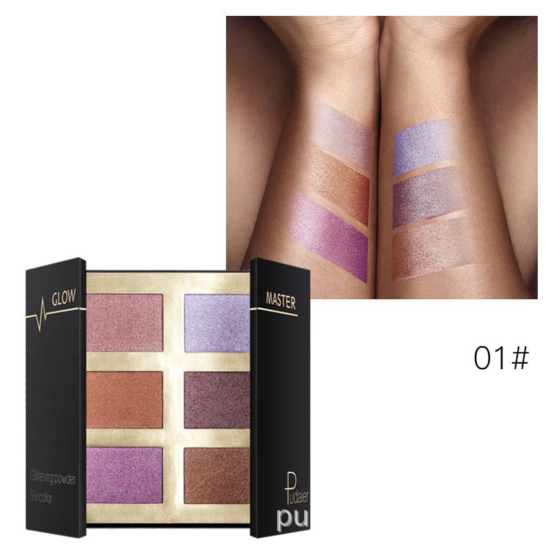6 Colors Highlighter Powder Eye Shadow Palette Face Makeup
