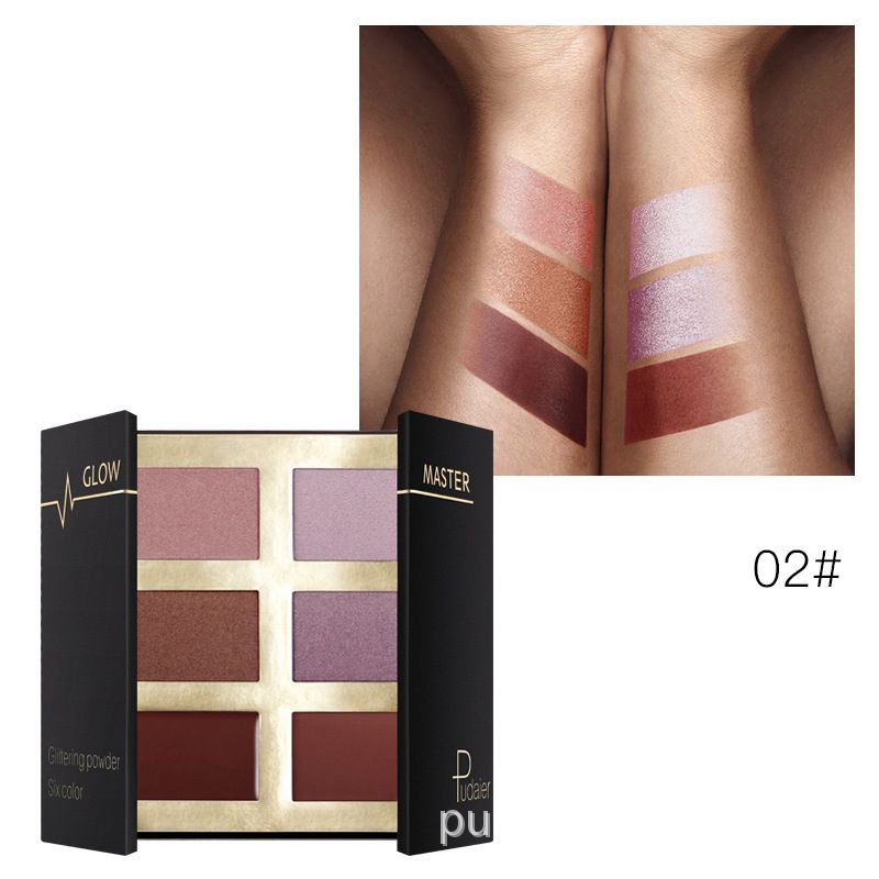 6 Colors Highlighter Powder Eye Shadow Palette Face Makeup