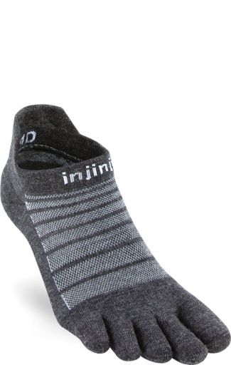 Injinji Run Lightweight No-Show Wool, Colour: Slate, Size: M