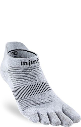 Injinji Run Original Weight No-Show, Colour: Gray, Size: S