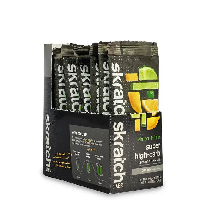 Skratch Labs Super High-Carb Sport Drink Mix - Single Servings Lemon Lime