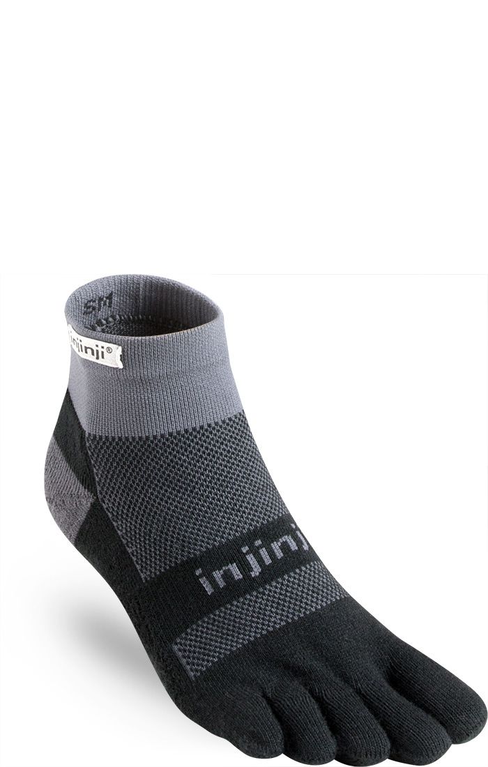 Injinji Run Midweight Mini-Crew, Apparel Sizes: S, Color: Black/Gray