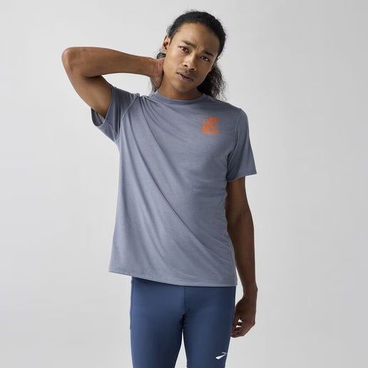 Brooks Men's Distance Short Sleeve 3.0 - Storm/Road Tested