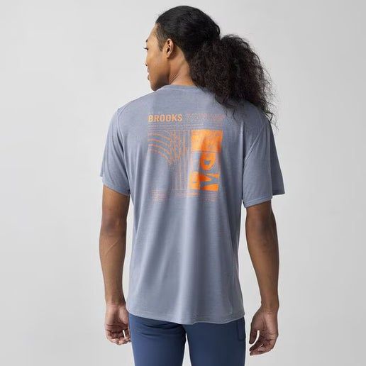 Brooks Men's Distance Short Sleeve 3.0 - Storm/Road Tested