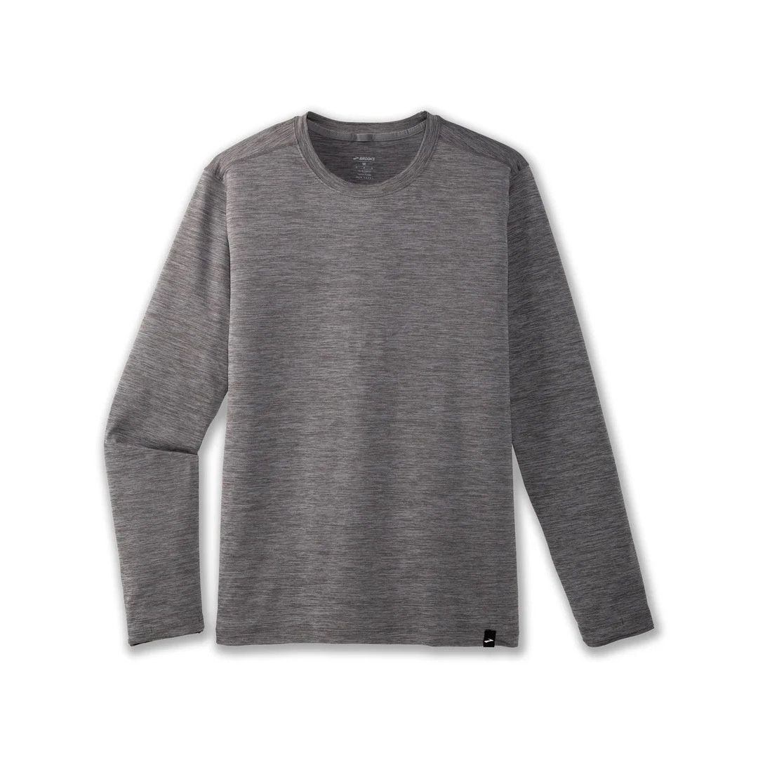 Brooks Men's Luxe Long Sleeve - Heather Charcoal