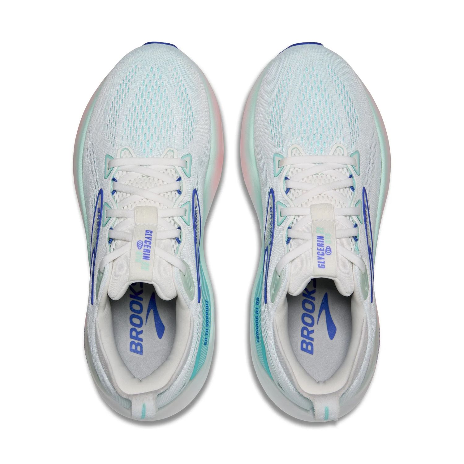 Brooks Women's Glycerin GTS 22 - White/Limpet Shell/Amparo Blue