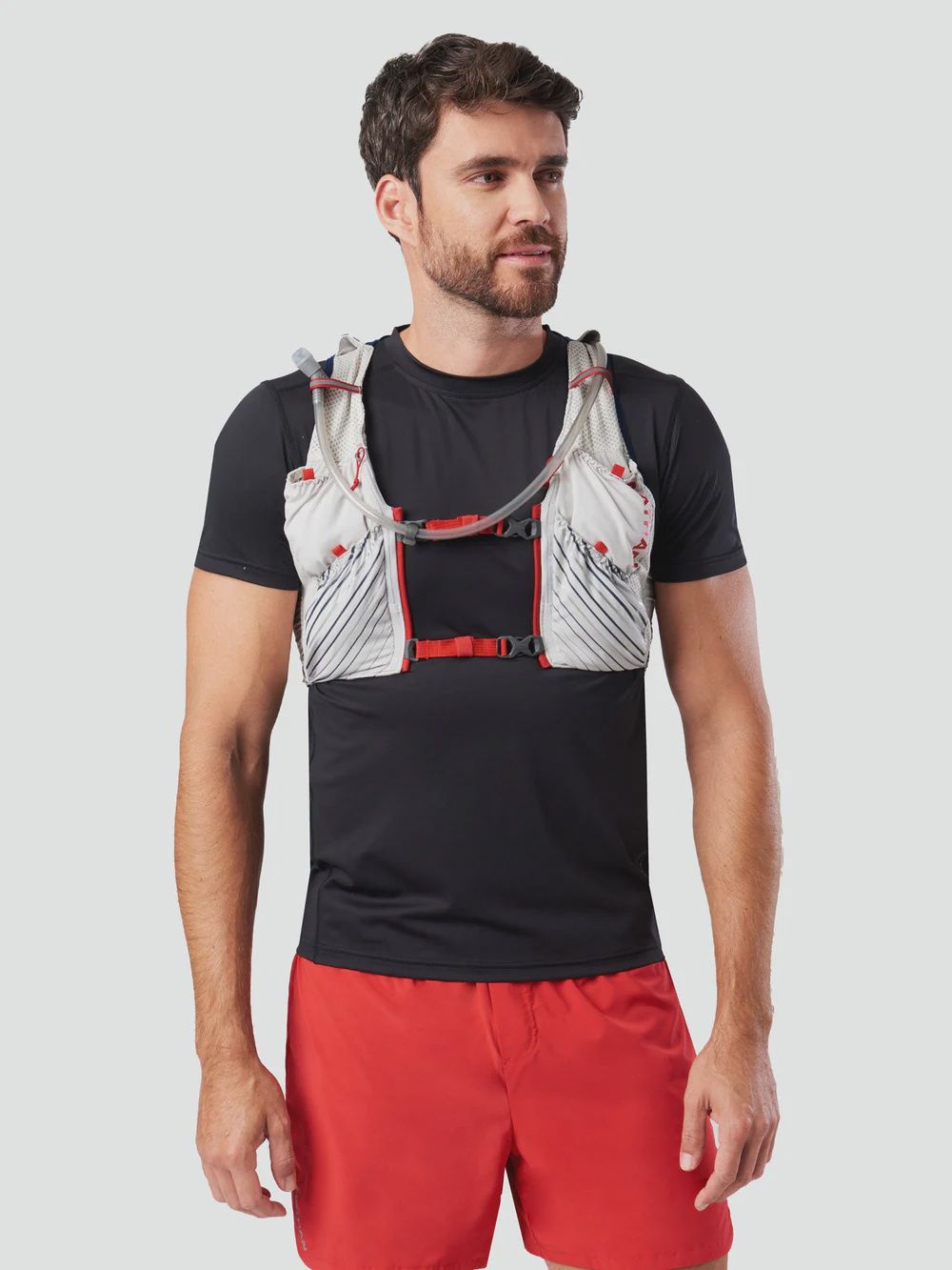 Pinnacle 12 Liter Hydration Vest - Vapor Grey/Ribbon Red