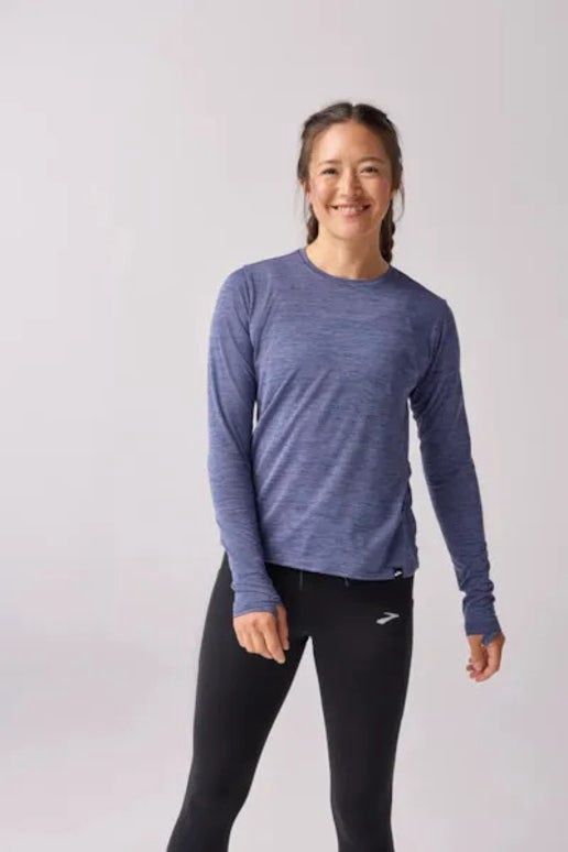 Brooks Women's Luxe Long Sleeve - Heather Nightshadow