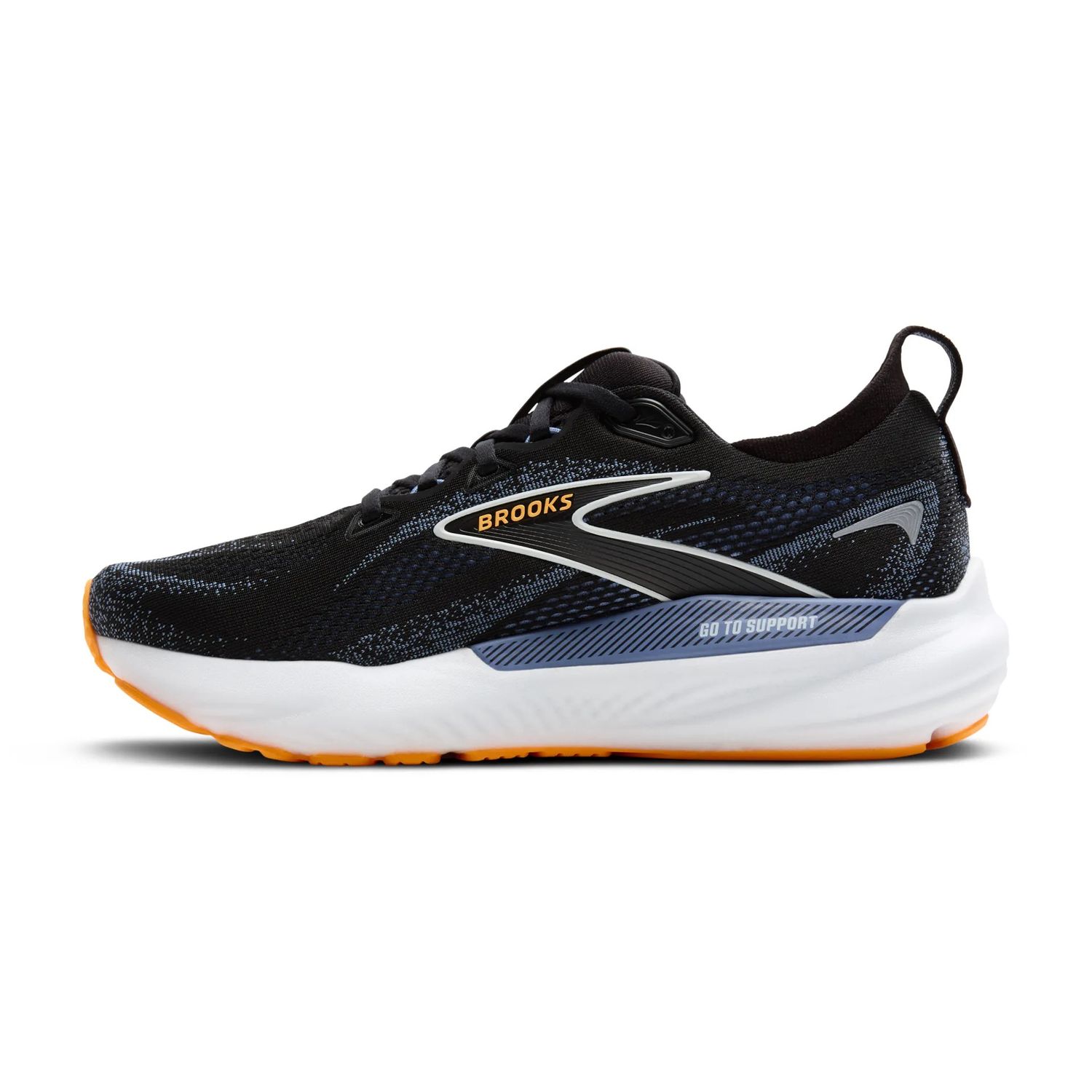Brooks Men's Glycerin GTS 22 Wide - Black/Country Blue/Orange Pop
