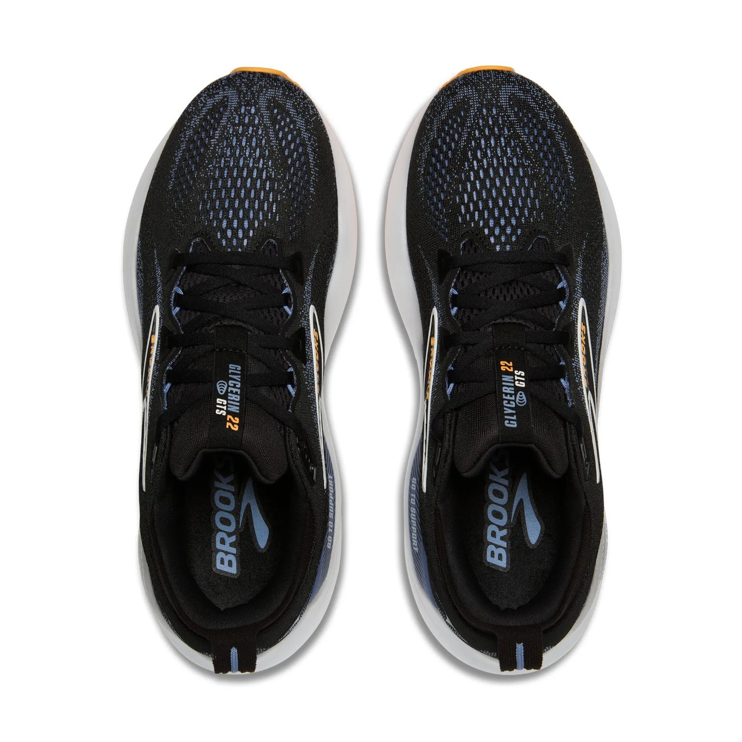 Brooks Men's Glycerin GTS 22 Wide - Black/Country Blue/Orange Pop