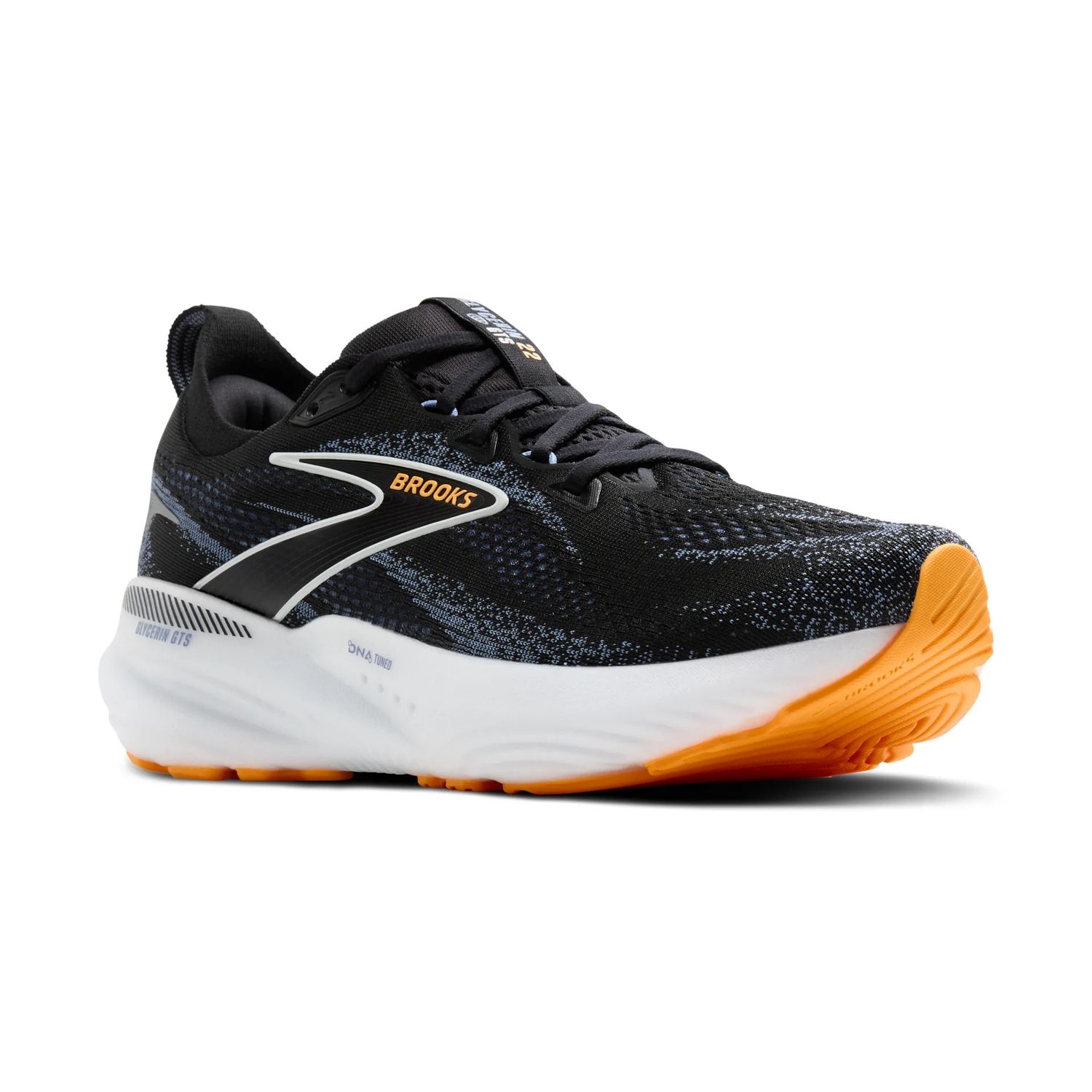 Brooks Men's Glycerin GTS 22 Wide - Black/Country Blue/Orange Pop