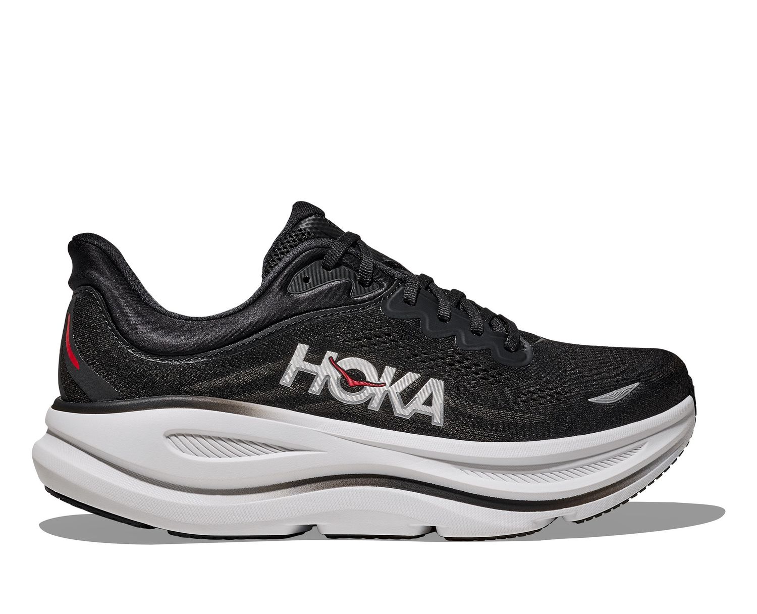 Hoka Men's Bondi 9 - Black/Vermillion