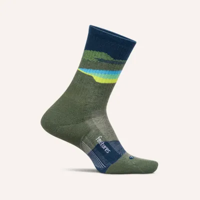Feetures Trail Max Cushion Mini Crew - Tectonic Green