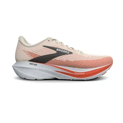 Brooks Men's Ghost Amp - White/Tigerlily/Black
