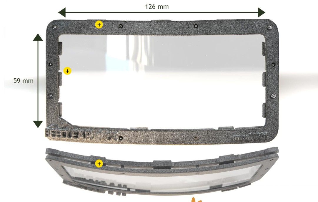 Visiera per maschere curve