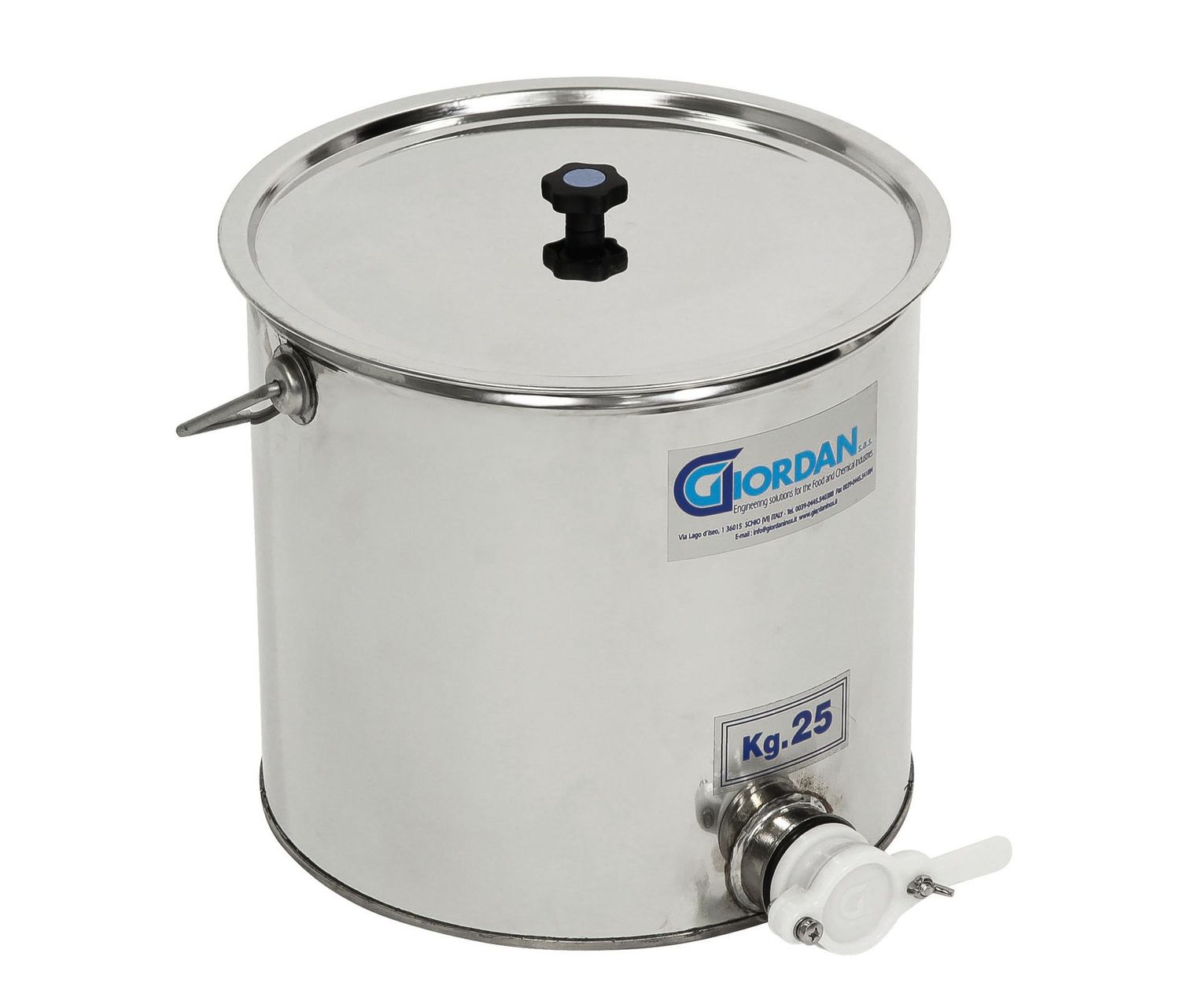 Secchiello inox 25 kg  con rubinetto