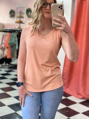 Peach Ribbed Tank