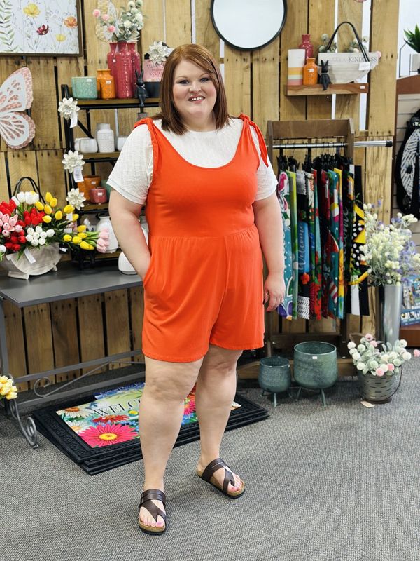 Summer Nights Romper in Scarlet Red