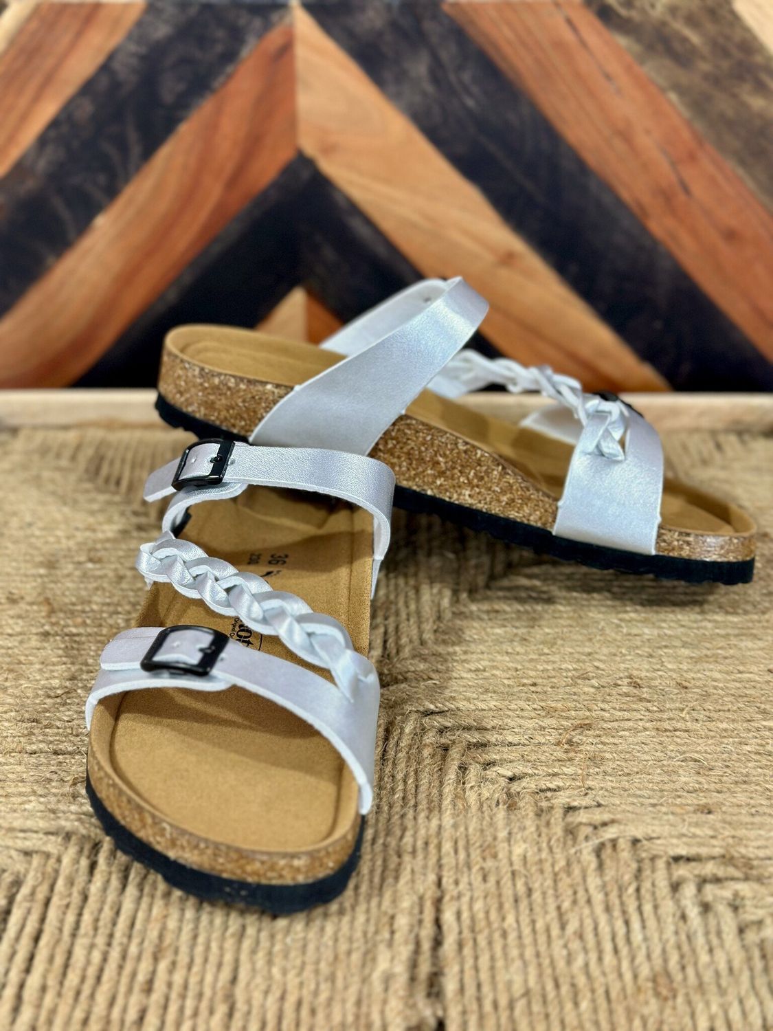 Taking Strides Sandal in Silver