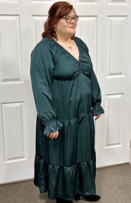 Hunter Green Satin Dress