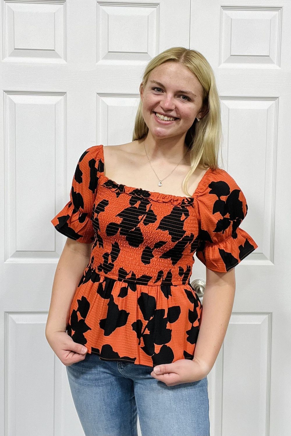 Bailey in Bold Peplum Top