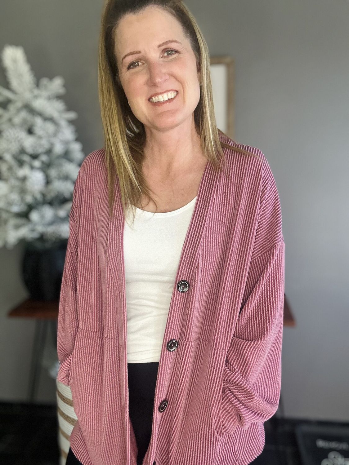 The Clarissa Cardigan in Marsala