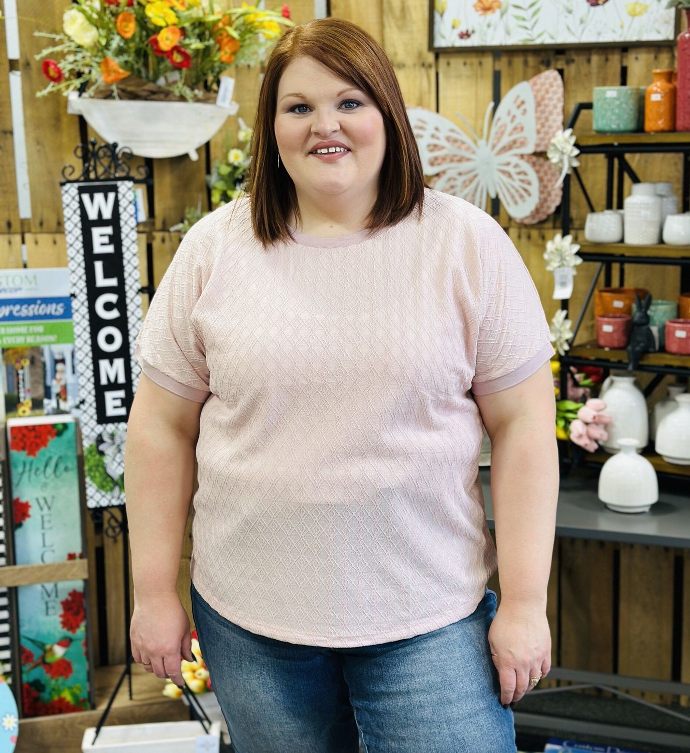 The Holly Top in Dusty Pink