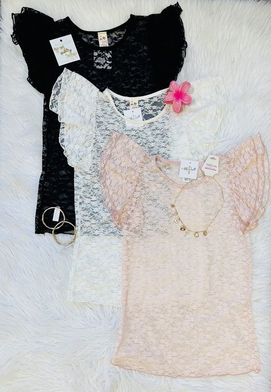 Baby Pink Sheer Lace Top