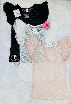 Black Sheer Lace Top