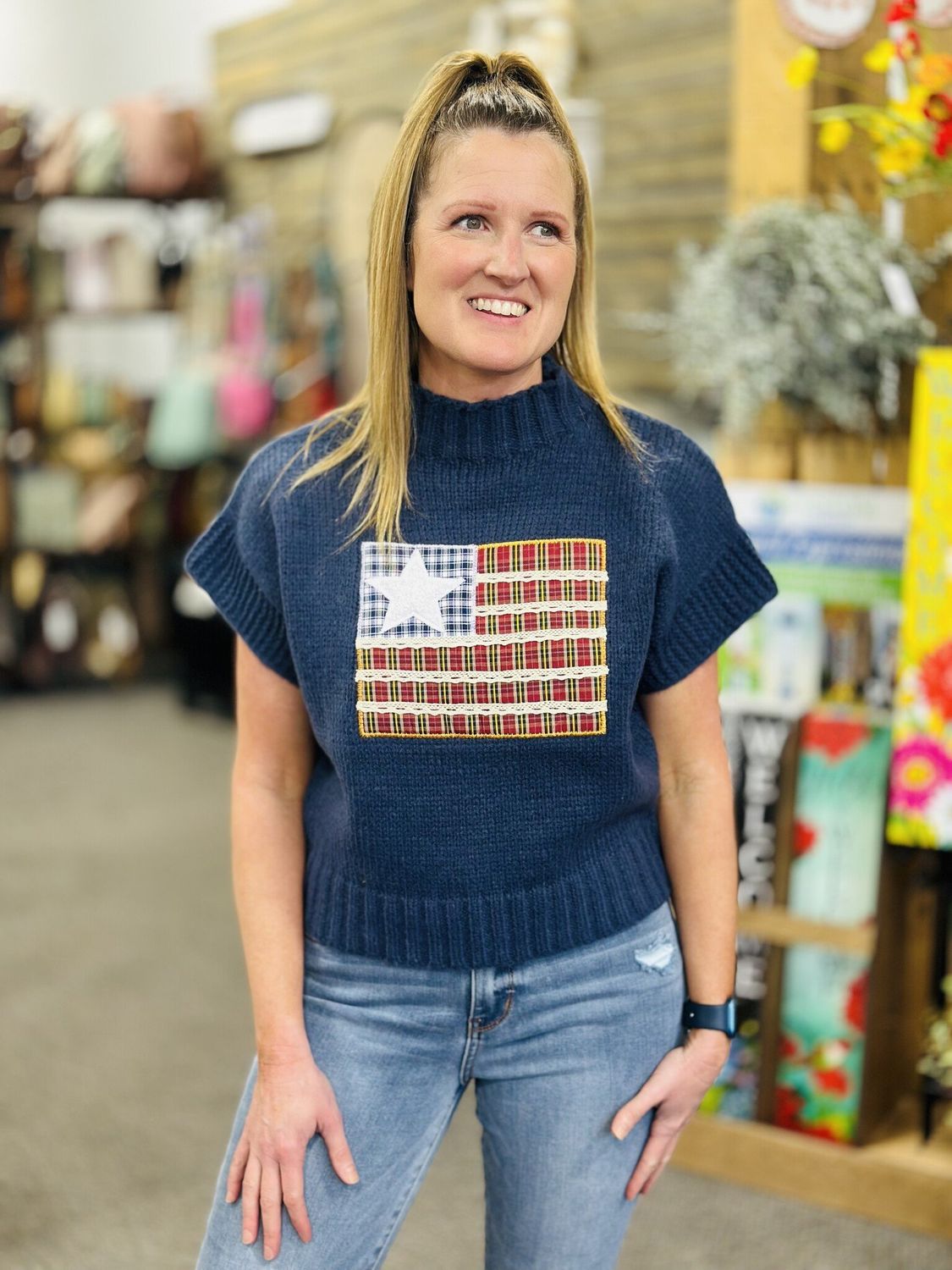 Old Glory Patchwork Sweater