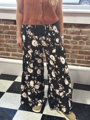 Wide Leg Floral Pants