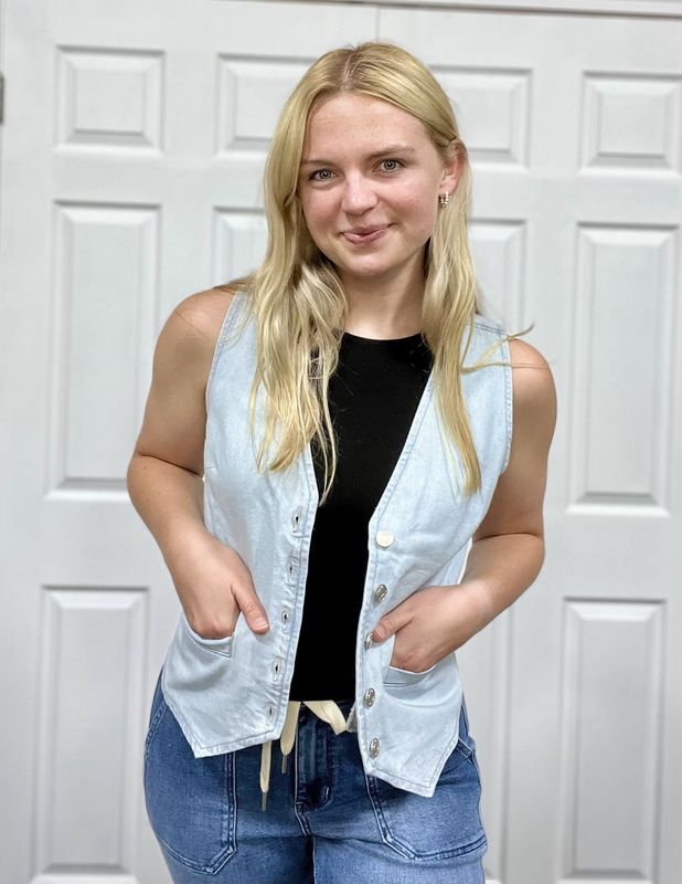 Light Wash Denim Vest