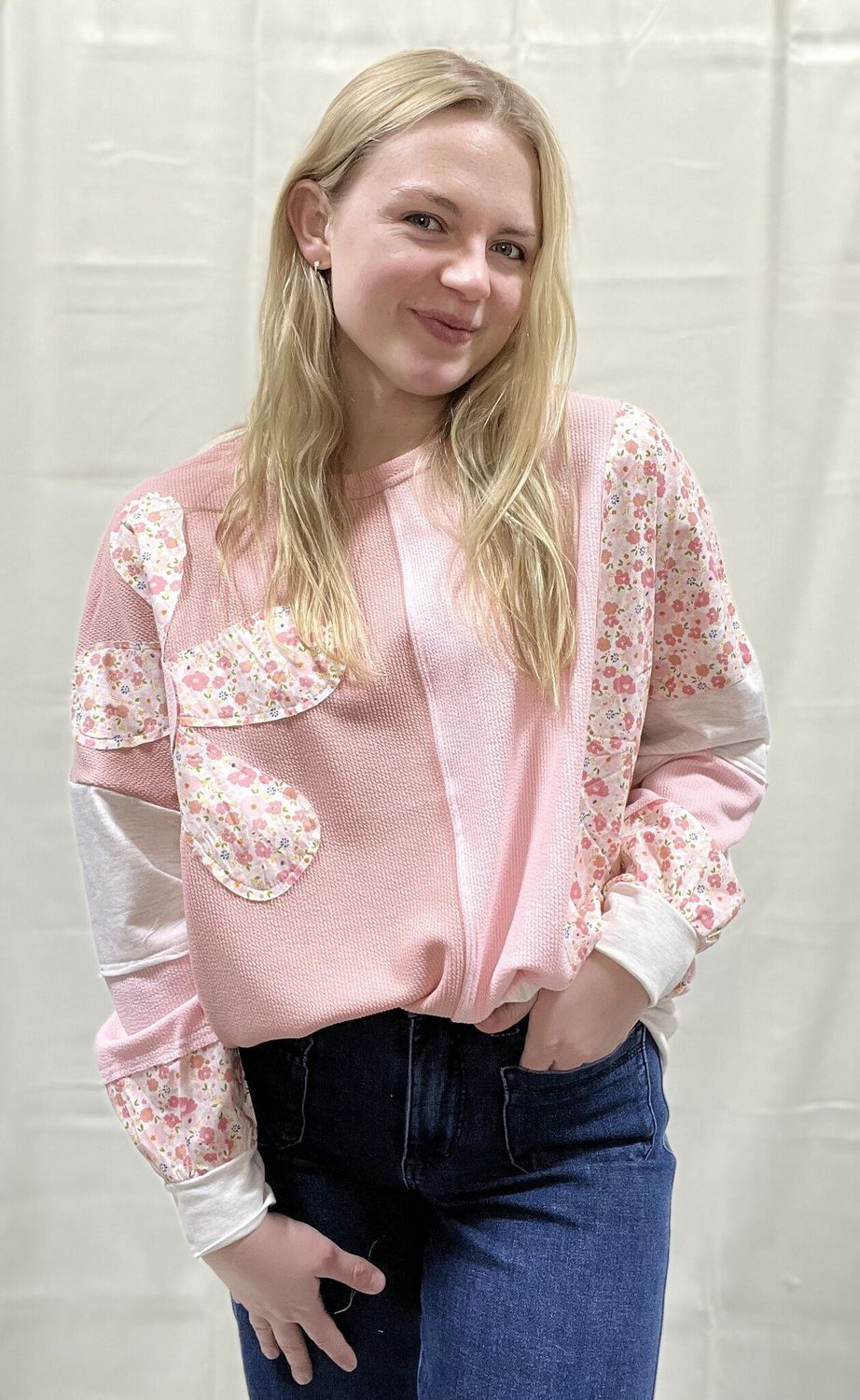 Blush Flower Patch Top