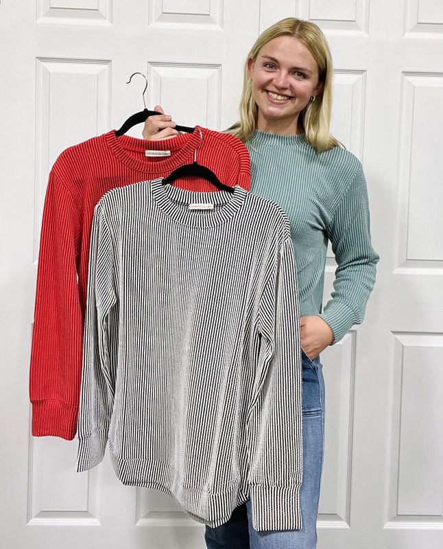 Ribbed Rounded Hem Top