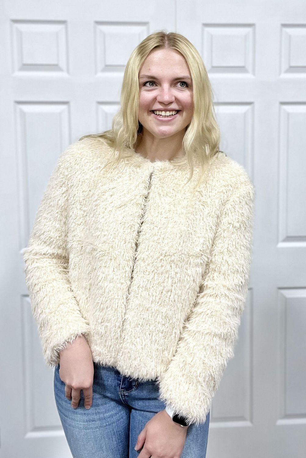 Cream Faux Fur Jacket