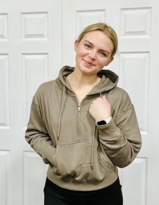 Fossil Grey 1/2 Zip Fleece Hoodie