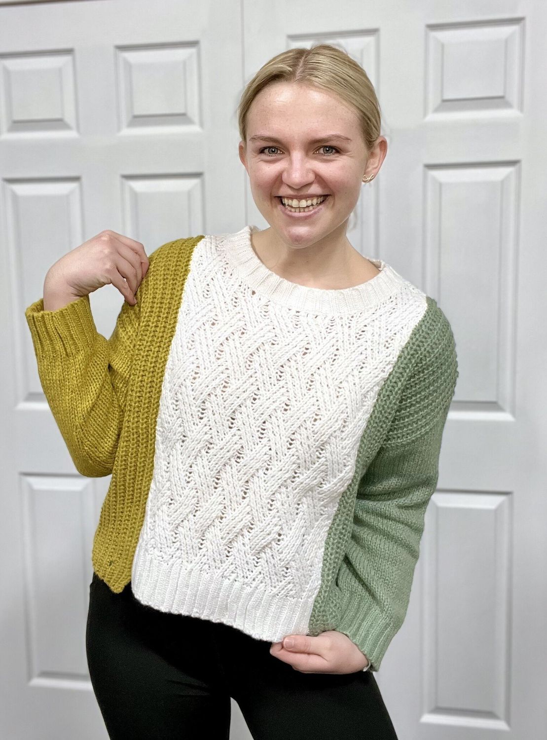 Ivory Multi Weave Pattern Sweater