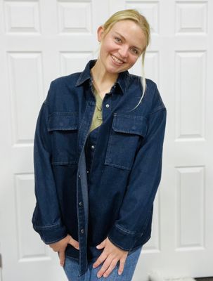 Dark Denim Shacket