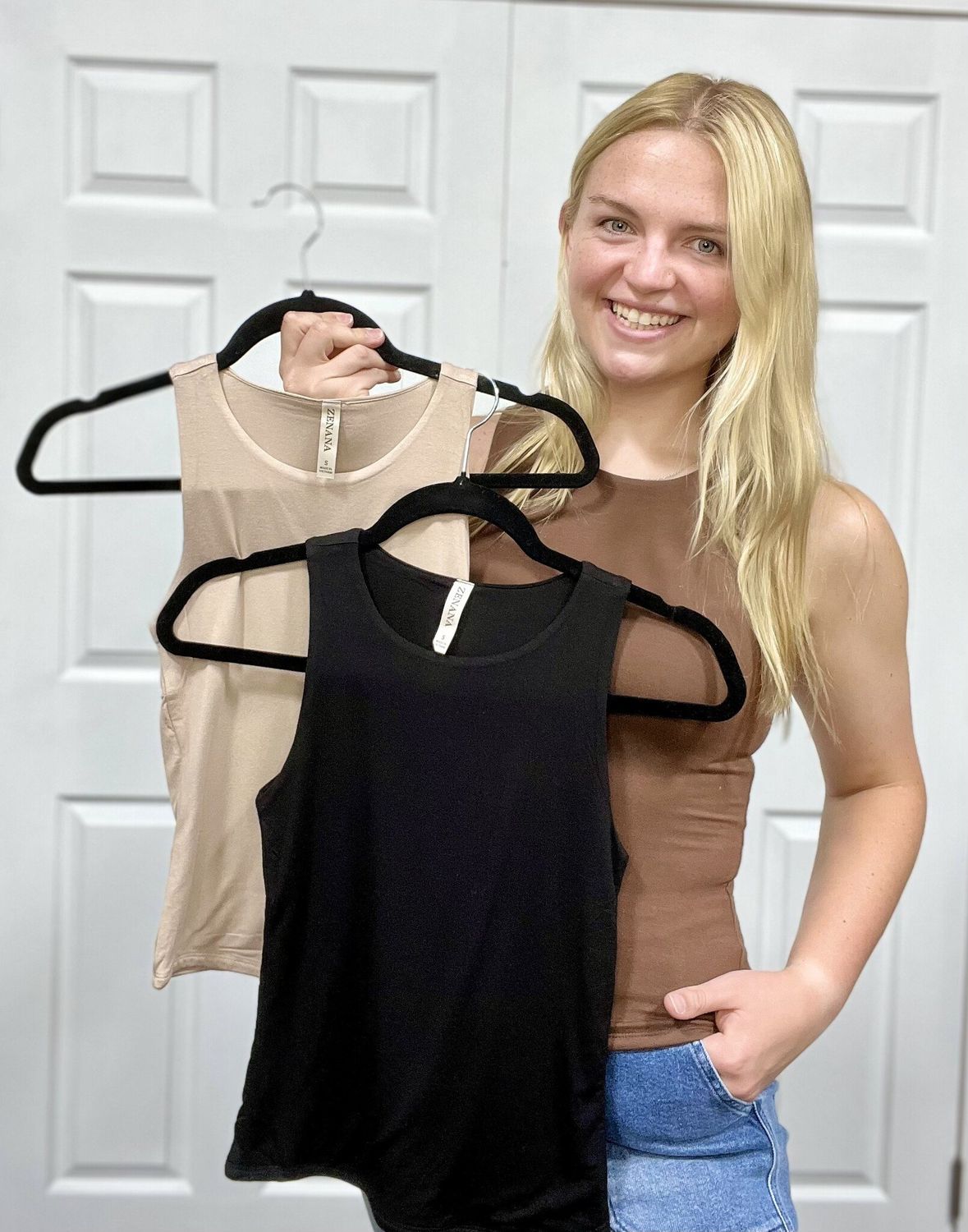 Double Layer Tank, Color: Black, Size: Small