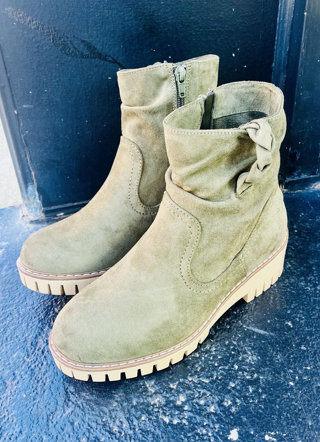 The Demi Bootie in Olive