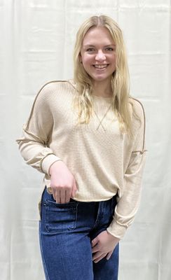 Oatmeal Mini Waffle Weave Top