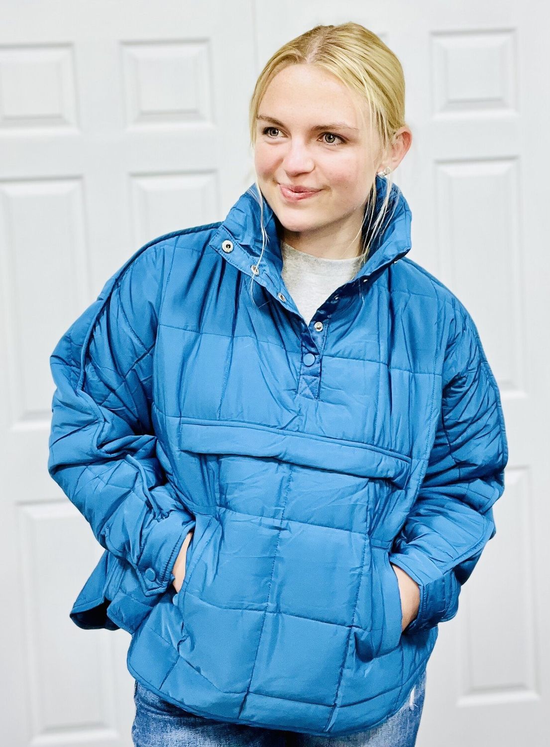 Blue Puffer Pullover