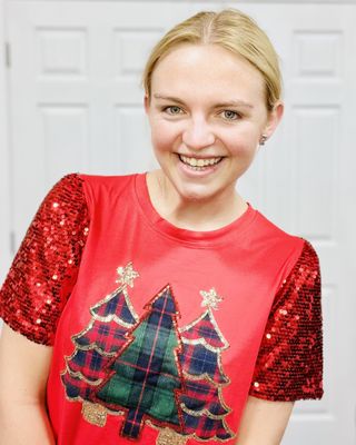 Red Festive Forest Sequin Top